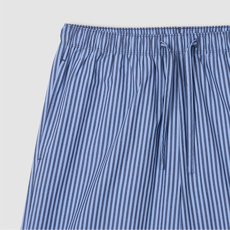 JAJU [JAJU] Men's 60s Cotton Line 5-part Pajama Set_Light Navy