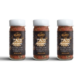 Foddies Taco Seasoning 3-Pack, Low FODMAP, Gluten Free, No Onion No Garlic, Vegan, Plant Based, IBS Friendly