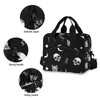 Skull Cat Moon Gothic Insulated Lunch Bag Reusable Lunch Tote