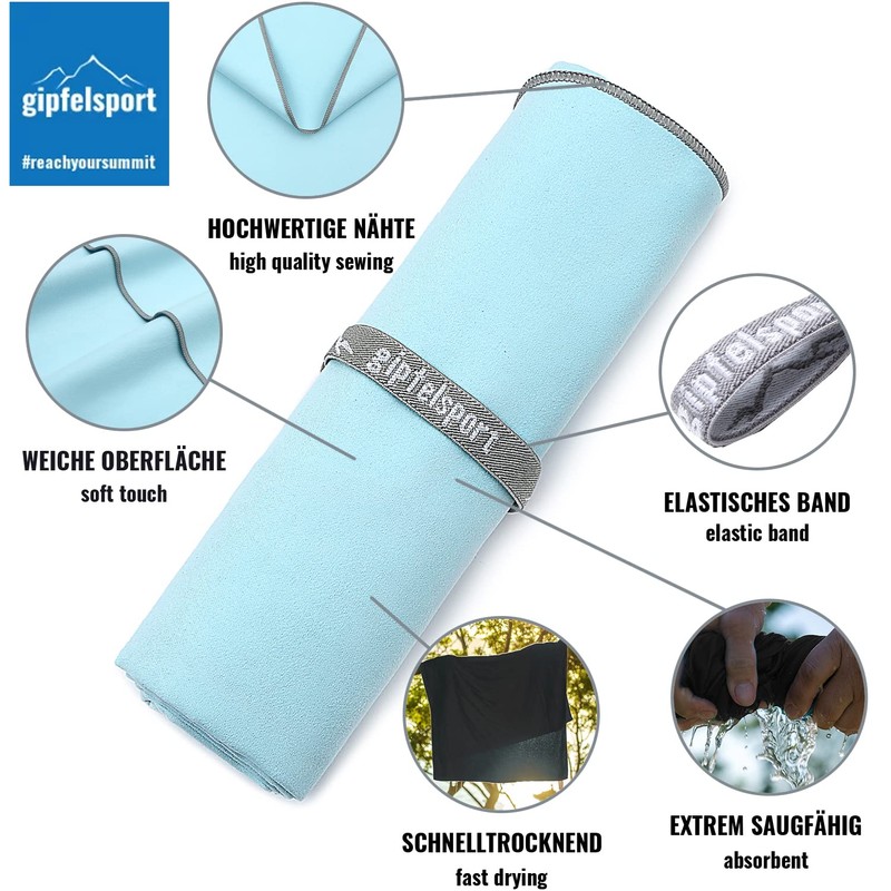 gipfelsport Microfibre Towel Set2 1x S(80x40cm) & 1x XL(180x80cm) Light