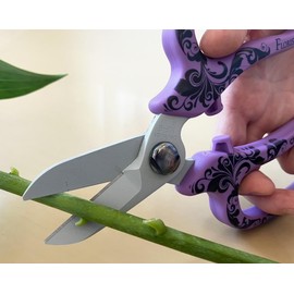 Chikamasa Chikamasa Florist Deluxe Flower Scissors, Arabesque Pattern, Violet MF-9000VA