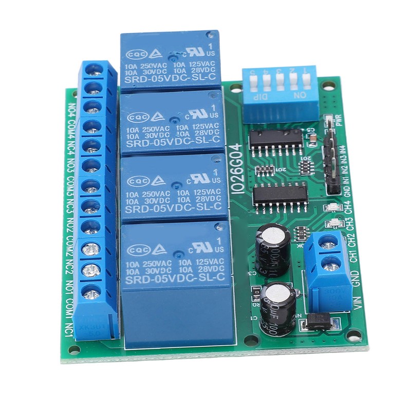 Relay Module DIP 4 Channel Control Board Switch Controller DC
