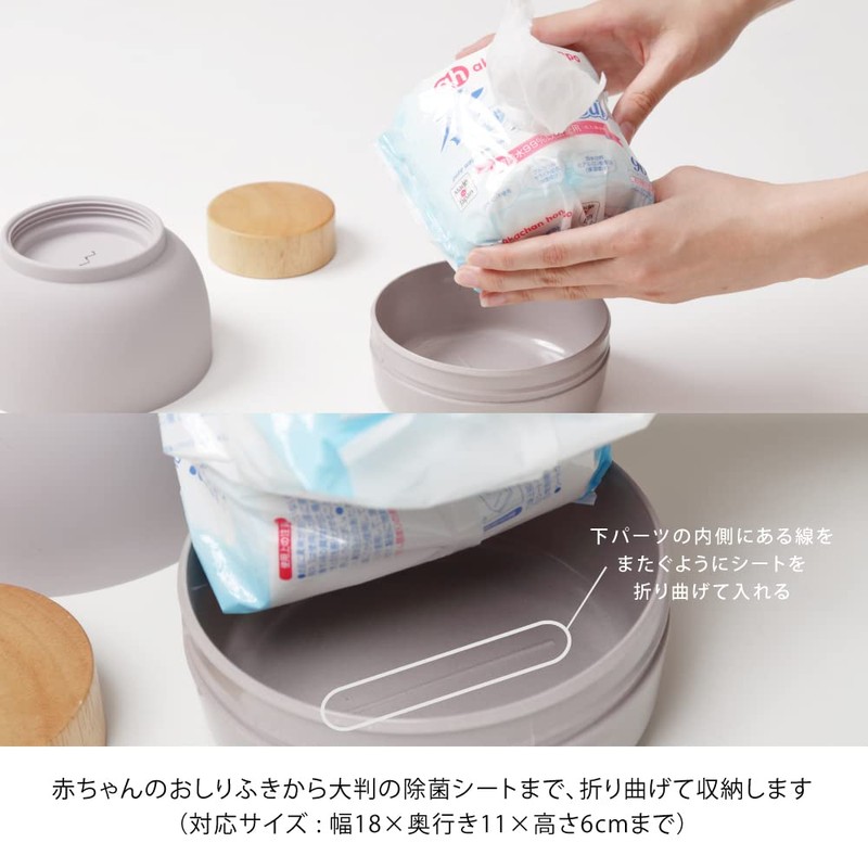 ideaco (イデアコ) Wet Tissue Case Moss Green Mochi Moco (モチモコ)