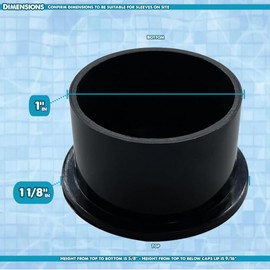 Poolzilla 25 Pack Black Pool Safety Fence Hole Cover | 1" Diameter that Fits Into a 1" Sleeve | Deck and Patio Safety Ground Caps