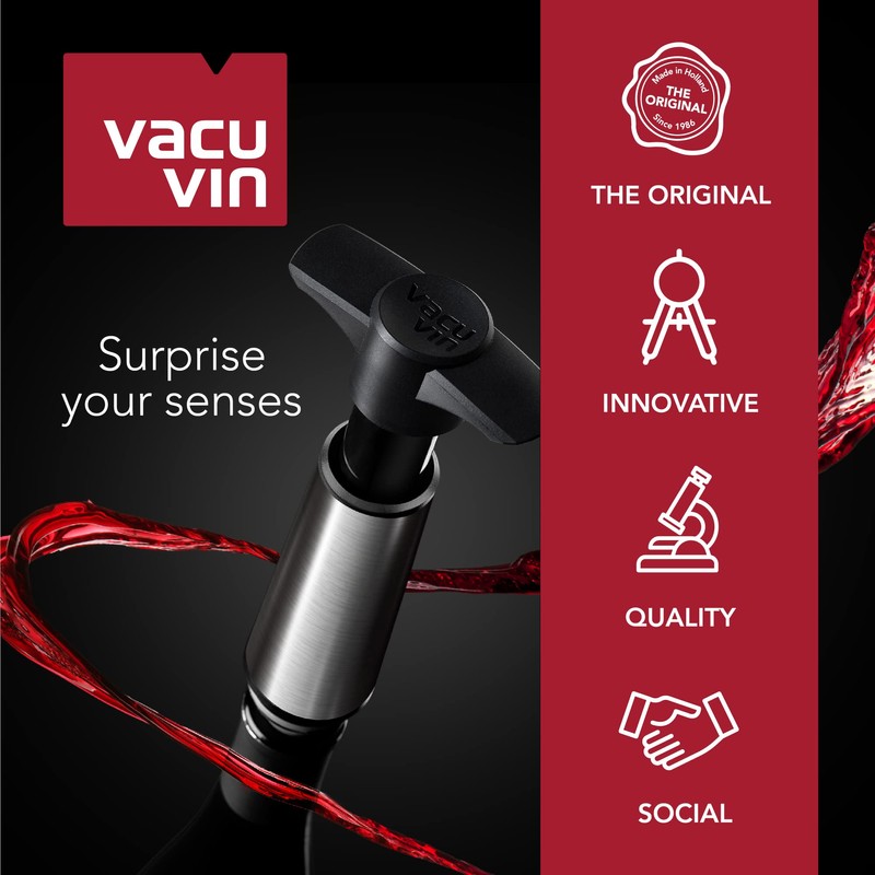 Vacu Vin Black Plastic Wine Pump with Spout 5 x