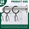 60Pcs Metal Curtain Rings and 60 Pcs Curtain Drapery Pin