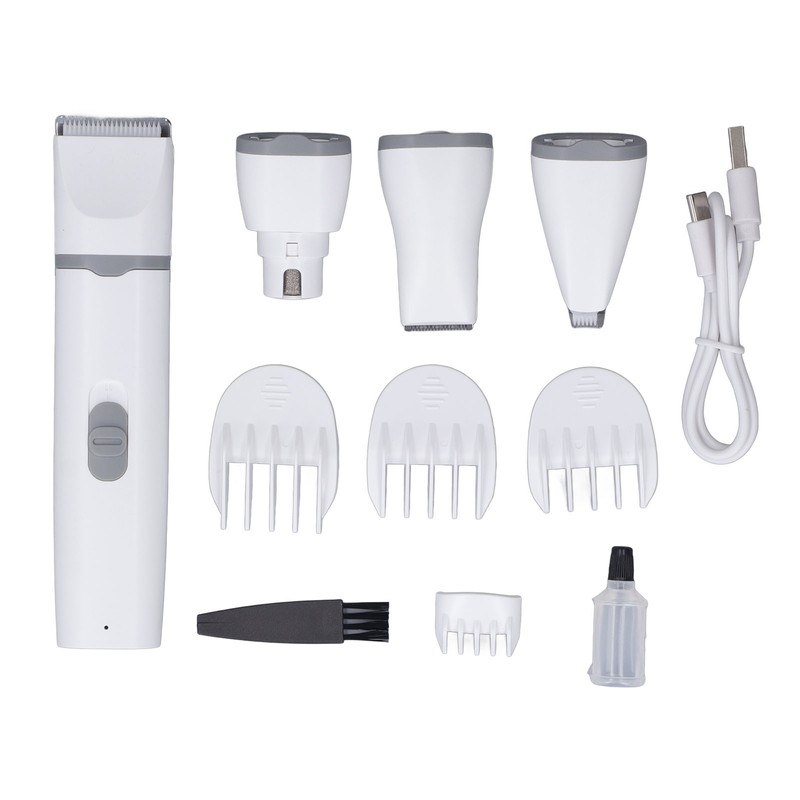 Pet Grooming Kit with 4 Different Blades USB Rechargeable Safe