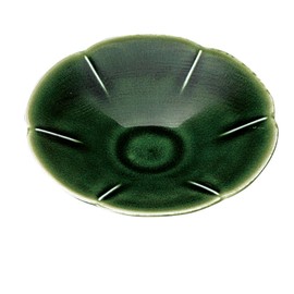 Soho Kiln 326-04-473 Oribe Wonhana Countermeasure Flat Plate, Green, Approx. φ4.5 x 1.1 inches (11.5 x 2.8 cm)