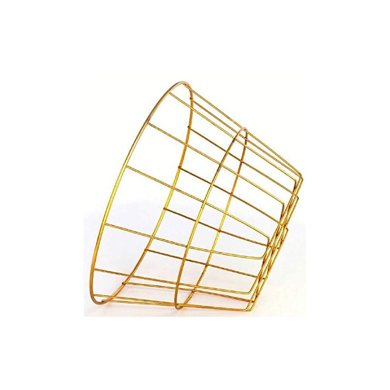 Gold Iron Wire Baskets and Trays, Round and Rectangular, 4-ct