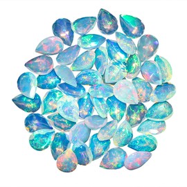 4 Pcs,7X5 MM, AURA GEMS Natural Ethiopian Opal,Briliant Cut, Pear, Shape, Jewelry Making Supply, Chakra Energy Healing Gemstone, Real Crystal, Birthstone, Wholesale deal