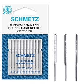 SCHMETZ Sewing machine needle 287 WH and DBx1 | 10 round piston needles for systems 287 WH, DBx1, 1738 and SY 2270 | needle thickness: 4 x 70/10 / 4 x 80/12 / 2 x 90/14