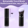 2 Pcs Retractable Kabuki Brush Set, Portable Travel Blush Brush,