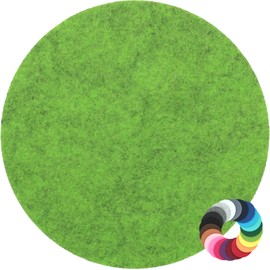 Round Place Mat Felt Coaster in 35 cm, Apple Green Mottled (HF045) for Glasses, Food, Table Decoration
