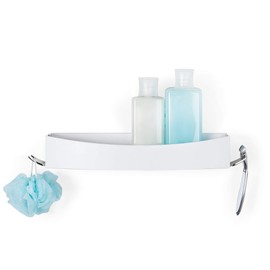 Better Living Products CLEVER Shower Shelf, White/Chrome