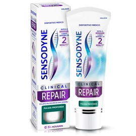 Sensodyne Clinical Repair Pulizia Profonda, Dentifricio per Denti Sensibili, inizia a riparare i Denti Sensibili in 2 minuti*, 75ml