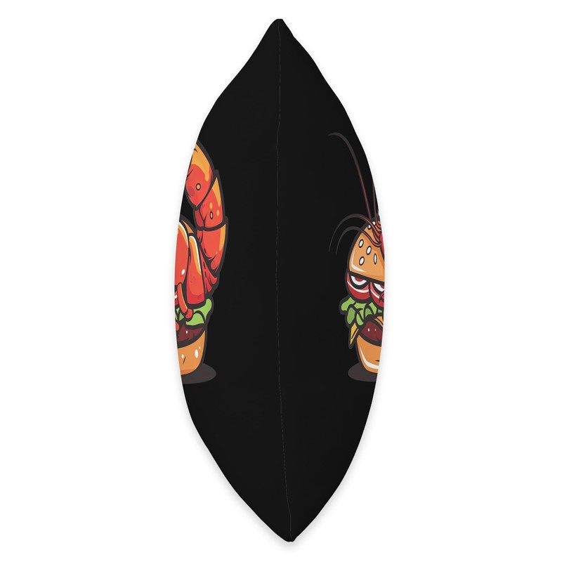 Cherry Shrimp Eating A Cheeseburger Throw Pillow