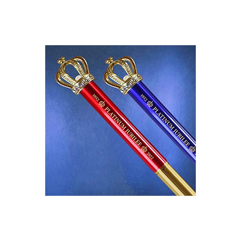 2X Queen Elizabeth II Platinum Jubilee Crown Ballpoint Pens Commemorative