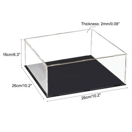 sourcing map Acrylic Clear Display Case Box Dustproof Protection Showcase Cube Collectibles Show Box 25x25x15cm