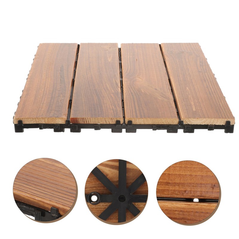 Tofficu Interlocking Decking Tiles Splashproof Outdoor Flooring for Balcony Deck