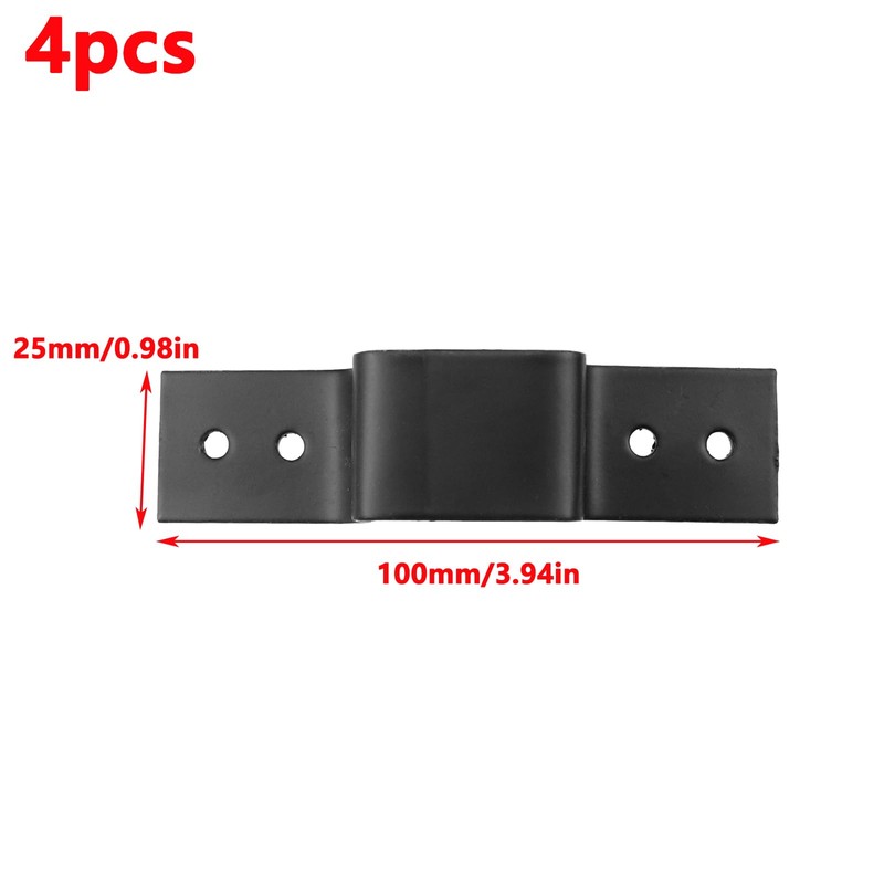 Antrader Square Tube Strap Clamp,4Pcs Square Pipe Clamp Tube Buckle