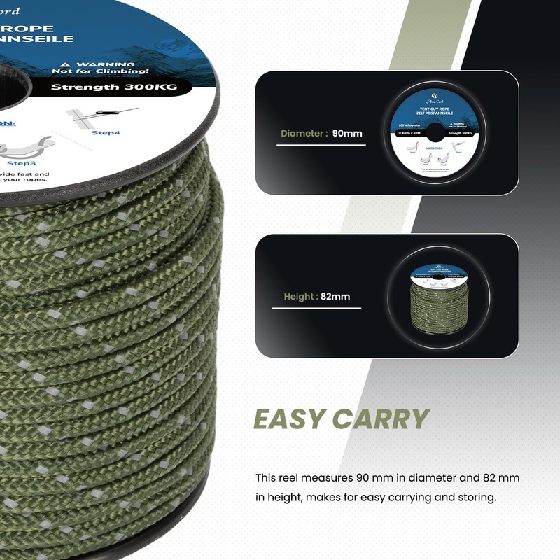 Abma Cord Guy Rope 4mm 30M Guy Line Tent Guide