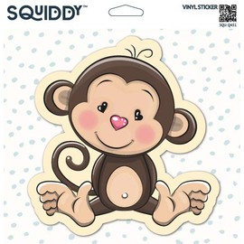 Squiddy Cute Monkey - Vinyl Sticker Decal for Phone, Laptop, Water Bottle (2.5" Wide)