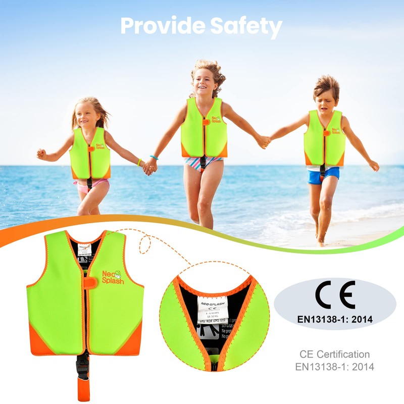 Kids Swim Vest with Adjustable Safety Straps for Ages 1-3