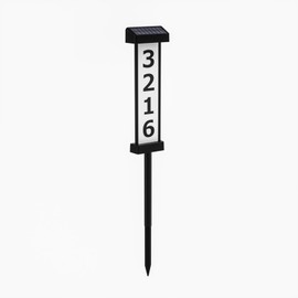 CTOL Solar Address Sign - Double-Sided LED Illuminated House Numbers, Rechargeable Solar Powered Light for Yard, Home, and Mailbox.