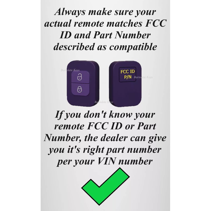 Bartolete Keys X2 Remote Control Car Fob Fits 2003 2004