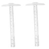 Ciieeo 2pcs Shape Ruler Double Scale Measuring Tool Plastic Drafting