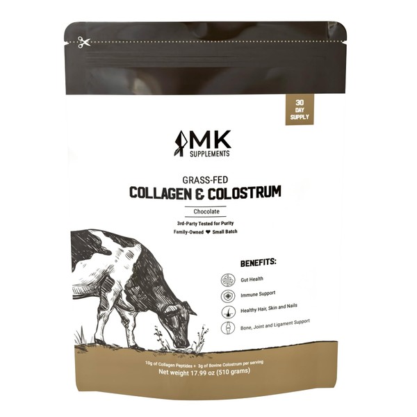 MK Supplements MK Supplements Grass-Fed Collagen & Colostrum Supplement, Chocolate