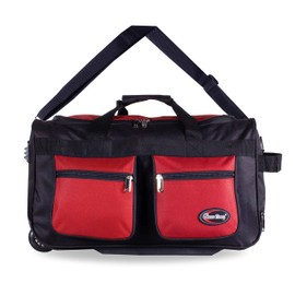Green Traveler 30'' /36'' /40'' Rolling Duffle Bag Travel Wheeled Luggage Suitcase (Red, 30 inch) (GT)
