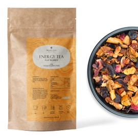 Prime Tea Energy Tea - Exquisite Fruit Tisane, Premium Organic Loose Leaf, Delicious Herbal Tea Mix, Natural & Vegan, Caffeine-Free, Perfect for Hot & Iced Tea Enjoyment - 4 Ounce