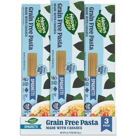 Heaven & Earth Grain Free Pasta, Cassava Spaghetti Pasta, 8oz (3 Pack) | Paleo Pasta | Vegan | Certified Gluten Free | Kosher for Passover