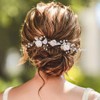 Yean Wedding Flower Hair Comb Pearl Bridal Hair Accessories Crystal
