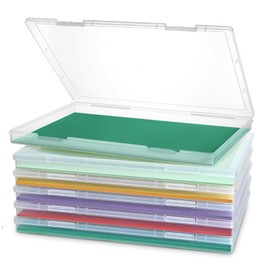 Photo Storage Box, 6 Pack Board Game Storage Containers with Snap-Tight Latch, Plastic Photo Organizers and Storage for Scrapbooks, Card, Papers, Craft (8x10)