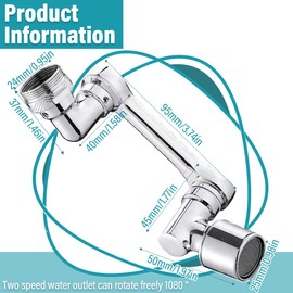 Bathroom Tap Attachment, Rotating Tap Attachment Extension Aerator, 1080 Degree Multifunctional Extension Tap, Rotating Faucet, for Bathroom and Kitchen, Silver