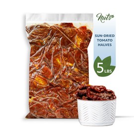 NUTS U.S. - Sun-Dried Tomatoes | Halves and Salted | Sulfured | Vegan | Gluten Free and Non GMO| Packed in Vacuumed Bags!!! (5 LBS)