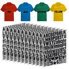 12 Sheets Black Iron on Letters and Numbers for Clothing Fabric 1 Inch Iron on Letter A-Z Heat Transfer Letters 0-9 Heat Press Alphabet Stickers for T-Shirt Designs Backpack Jerseys DIY Craft