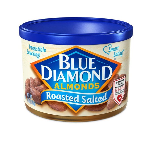 Roasted Salted Almonds - case of twelve 6oz cans