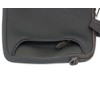 Soft material computer bag with shoulder strap and handle -
