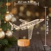 Airplane Night Light 3D Illusion Lamp,Soft Warm Colors Wood Table