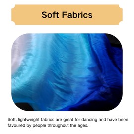 ZHGAOG Belly Dance Faux Silk Veil Fans, 1 Pair(Left+Right) Handmade Belly Dance Fans, Dancing Long Fans, Colorful Belly Dance Fan Veils for Dance Performances Length 180cm Width 90cm (Style 8)