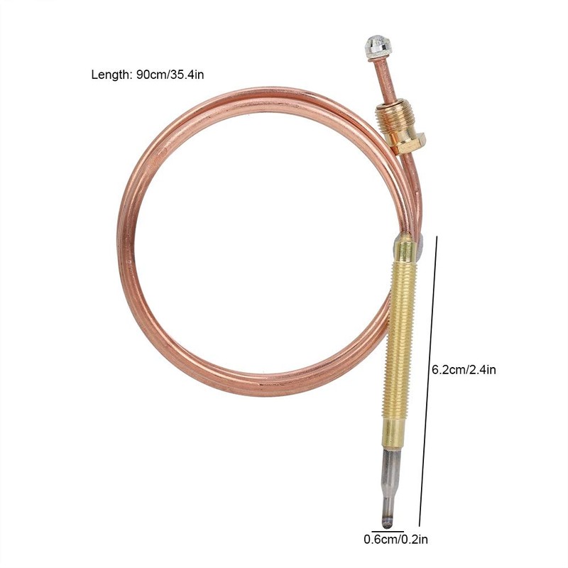 900mm Replacement Thermocouple,Universal Thermocouple,BBQ Grill Fireplace Heating Thermocouple,with 5pcs Fit