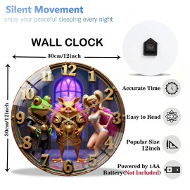 30cm Round Custom Glass Clock for a Book Lover with a Favorite Quotesheet size: 12 in, color: White