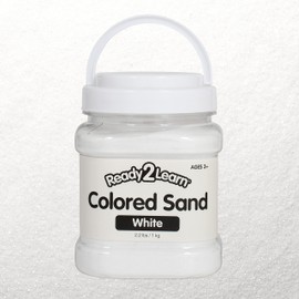 READY 2 LEARN Colored Sand - White - 2.2 lbs - Play Sand for Kids - Perfect for Arts and Crafts, Sensory Bins, Wedding Decorations and Vase Filler