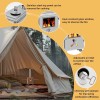 NAIZEA Folding Hot Tent Stove with 7 Section Chimney Pipes