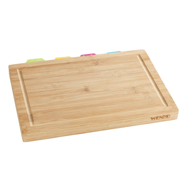 WENKO Bella Bamboo Chopping Board with Juice Groove and 4