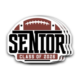 (3 PCS) Senior Football Stickers Class of 2026 Vintage, Senior Sports Waterproof Decals for Helmets Cars Water Bottles, Durable Vinyl Gift for Football Fans 3 Inches