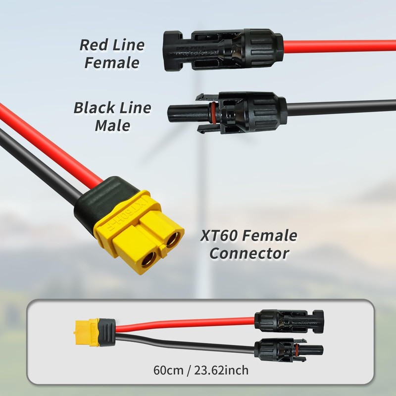 Solar Charging Cable Solar Cable 0.6 m / 3 m,